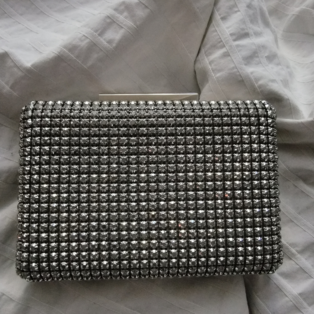 vintage inspired rhinestone clutch